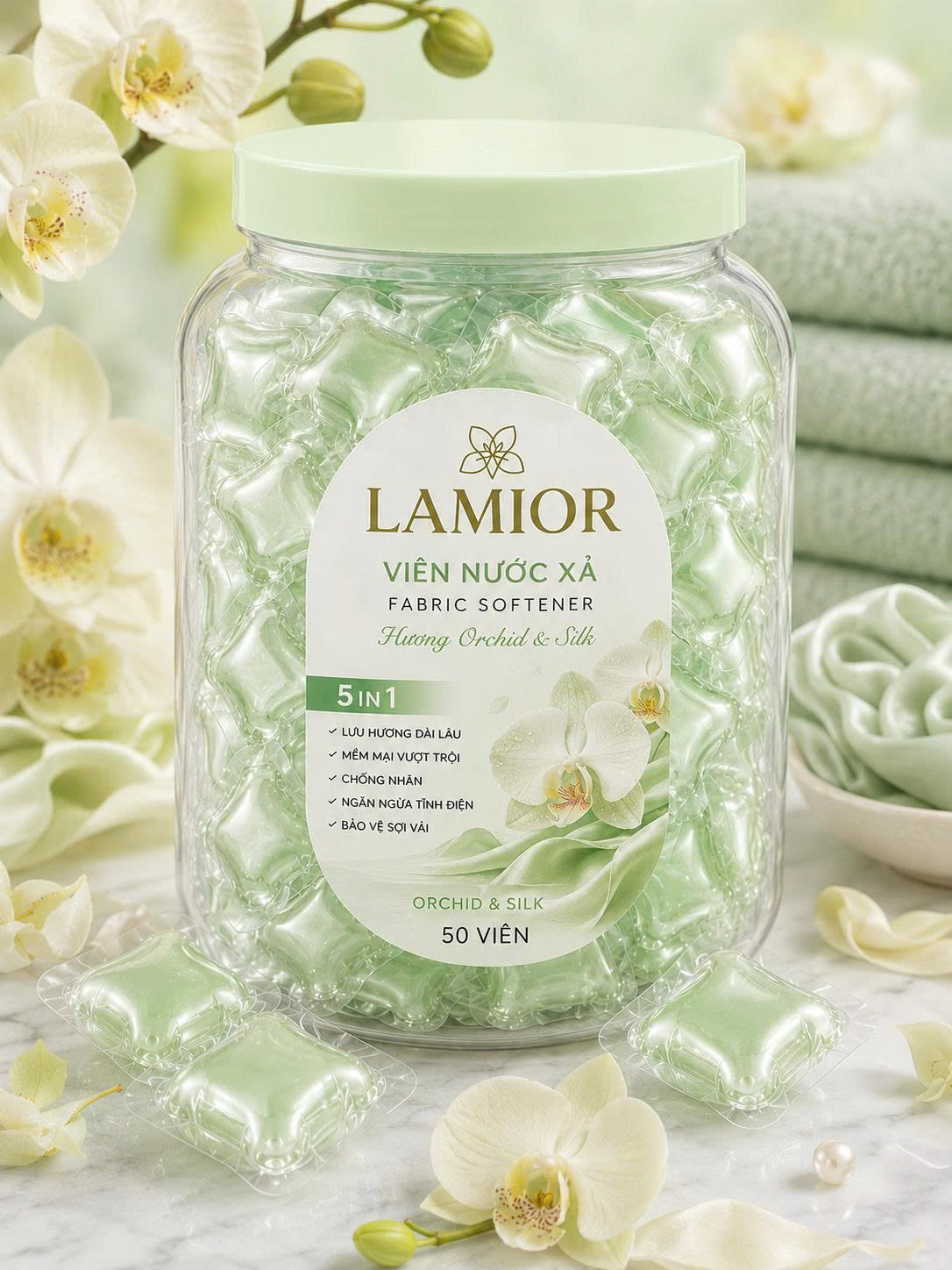 Viên nước xả Hương Orchid & Silk