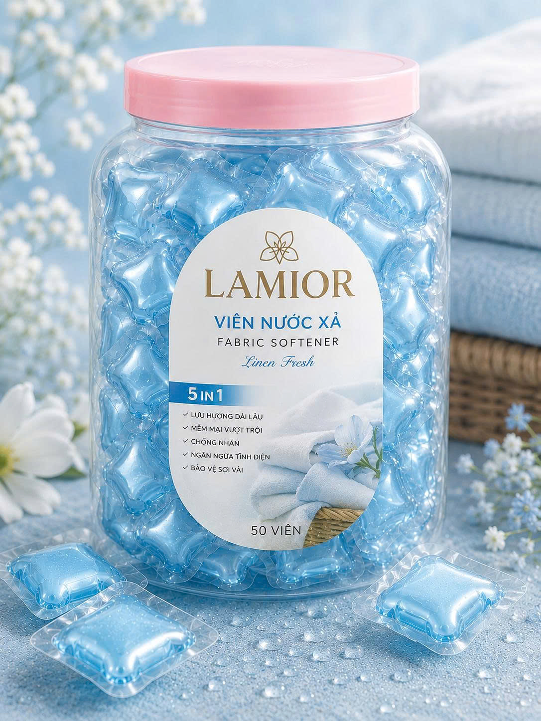 Viên nước xả Hương Linen Fresh